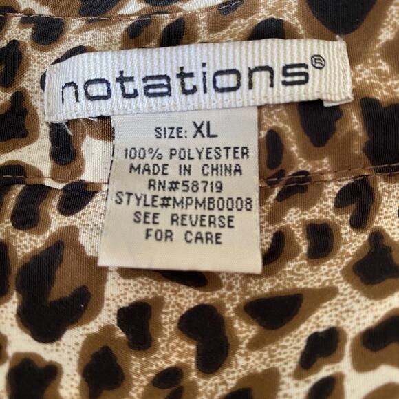 Notations Leopard Print Button-Up Shirt Womens XL Classic City Maximalist Preppy - Picture 5 of 11